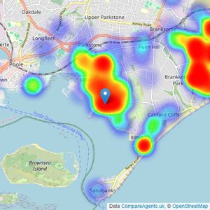 Mays Estate Agents - Poole listings heatmap