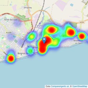 May's - Felpham listings heatmap