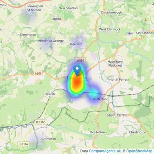 McKinlays Estate Agents - Crewkerne listings heatmap