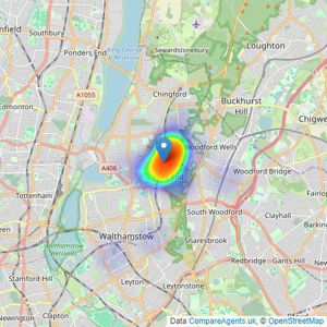 McRae's Sales - Lettings & Management, London listings heatmap