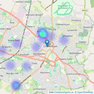 ME And You Estate Agents - Cheltenham listings heatmap