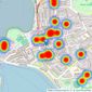 Meadows Estate Agents - Exmouth listings heatmap