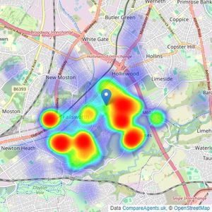 Medlock Estates - Failsworth listings heatmap