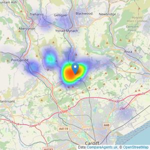 Mel John Estate Agent - Caerphilly listings heatmap