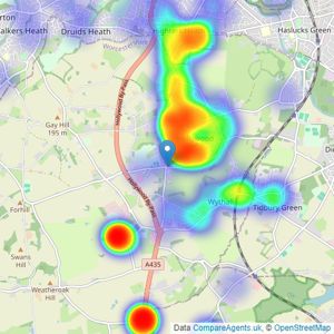 Melvyn Danes - Wythall listings heatmap