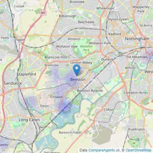 Merritt Estates - Nottingham listings heatmap