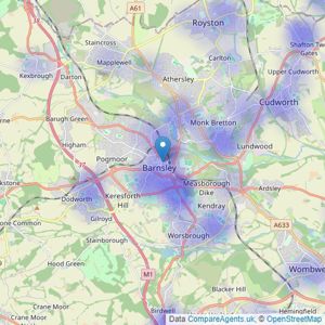 Merryweathers - Barnsley listings heatmap