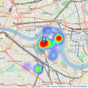 Metro Village Ltd - Canada Water listings heatmap