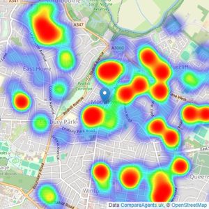 Meyers Estate Agents - Covering Bournemouth listings heatmap