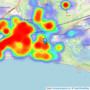 Meyers Estate Agents - Covering Southbourne listings heatmap