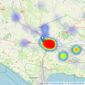 Meyers Estate Agents - Poundbury listings heatmap