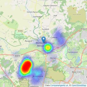 Meyers - Wimborne & Broadstone listings heatmap