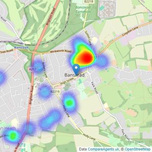 Michael Everett & Co - Banstead listings heatmap