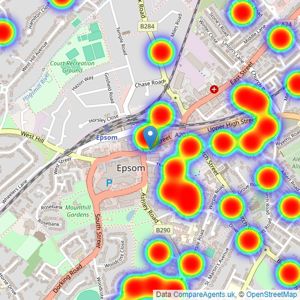 Michael Everett & Co - Epsom - Sales & Lettings listings heatmap