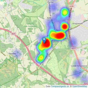 Michael Everett & Co - Walton-on-the-Hill listings heatmap