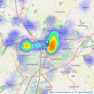 Michael Graham - Bedford listings heatmap