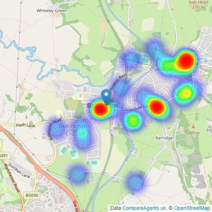 Michael Hart & Co - Bollington listings heatmap