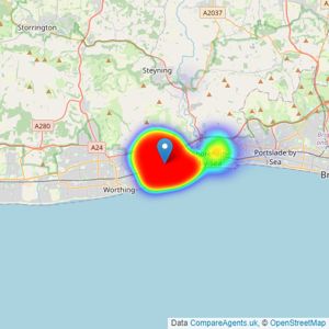 Michael Jones & Bacon - Lancing listings heatmap