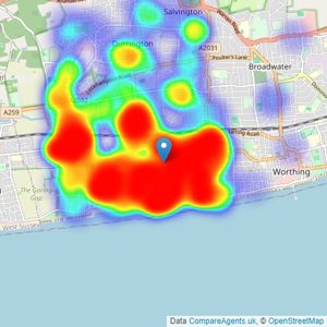 Michael Jones & Company - Goring-By-Sea listings heatmap