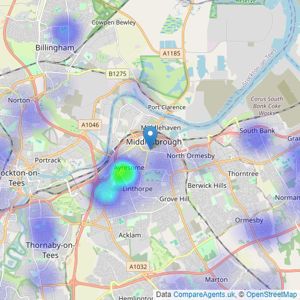 Michael Poole - Auction - Middlesbrough listings heatmap