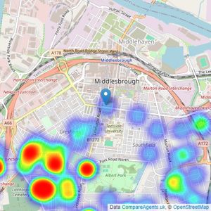 Michael Poole - Middlesbrough listings heatmap