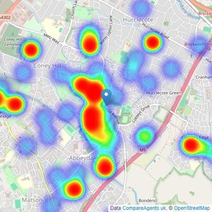 Michael Tuck Estate & Letting Agents - Abbeymead listings heatmap