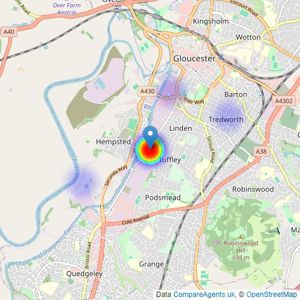 Michael Tuck Land and New Homes - Gloucester listings heatmap