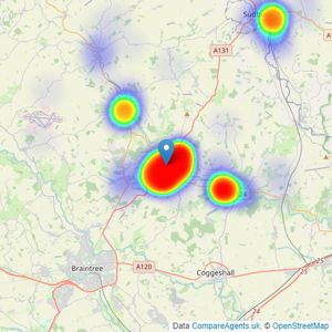 Michaels Property Consultants Ltd - Halstead listings heatmap