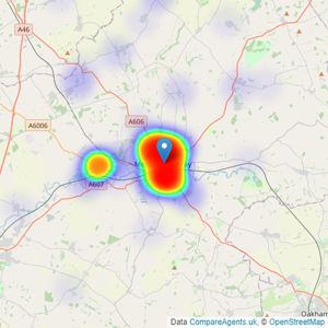 Middletons - Melton Mowbray listings heatmap