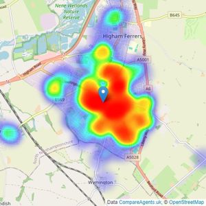 Mike Neville Estate Agents - Rushden listings heatmap