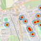 Mike Rogerson Estate Agents - Ashington listings heatmap