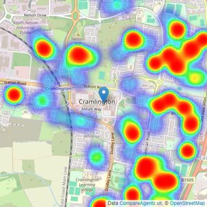 Mike Rogerson Estate Agents - Cramlington listings heatmap