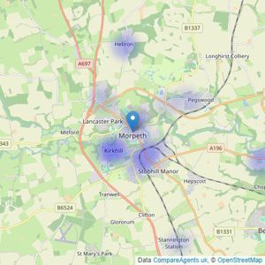 Mike Rogerson Estate Agents - Morpeth listings heatmap