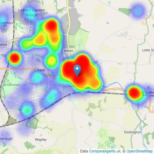 Milburys - Chipping Sodbury listings heatmap