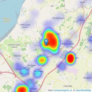 Milburys - Thornbury listings heatmap