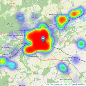 Miles & Barr - Canterbury listings heatmap