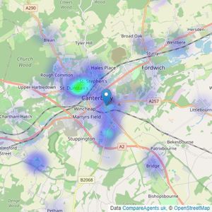 Miles & Barr Exclusive - Canterbury listings heatmap