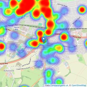 Miles & Barr - Herne Bay listings heatmap