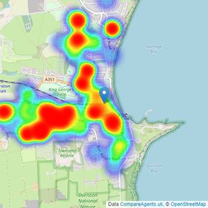 Miles & Son - Swanage listings heatmap