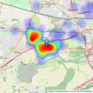 Millbrooke Estate Agents - Worsley listings heatmap