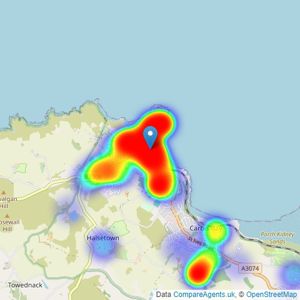 Miller Countrywide - St Ives listings heatmap