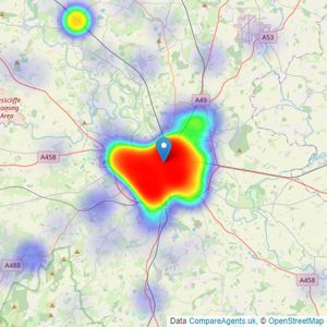 Miller Evans - Shrewsbury listings heatmap