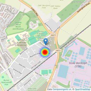 Miller Homes Midlands listings heatmap