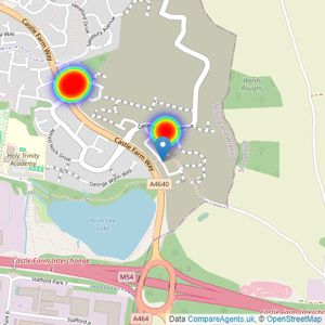 Miller Homes Midlands listings heatmap