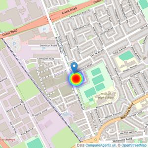 Miller Homes North East listings heatmap