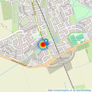 Miller Homes North East listings heatmap