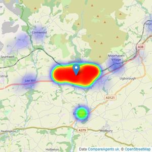 Millington Tunnicliff - Ivybridge listings heatmap