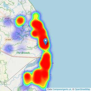 Minors & Brady - Caister-On-Sea listings heatmap