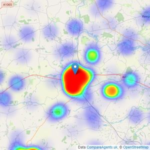 Minors & Brady - Dereham listings heatmap