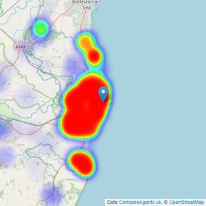 Minors & Brady - Lowestoft listings heatmap